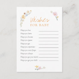 Cartão De Informações Boho Pastel deseja Chá de fraldas