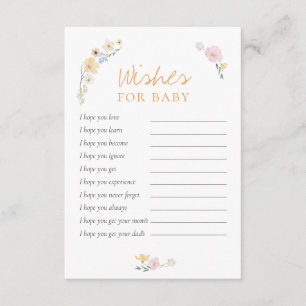 Cartão De Informações Boho Pastel deseja Chá de fraldas
