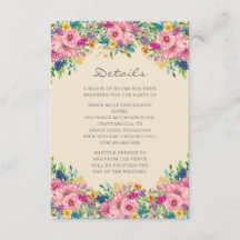 Boho Pink Blue Yellow Flowers Detalhes De Casament