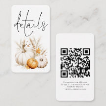 Boho Pumpkins Script QR Code Detalhes de Casamento