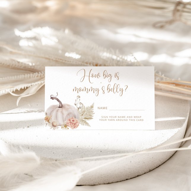 Cartão De Informações Boho que cai abóbora como grande mamãe de barriga (Criador carregado)