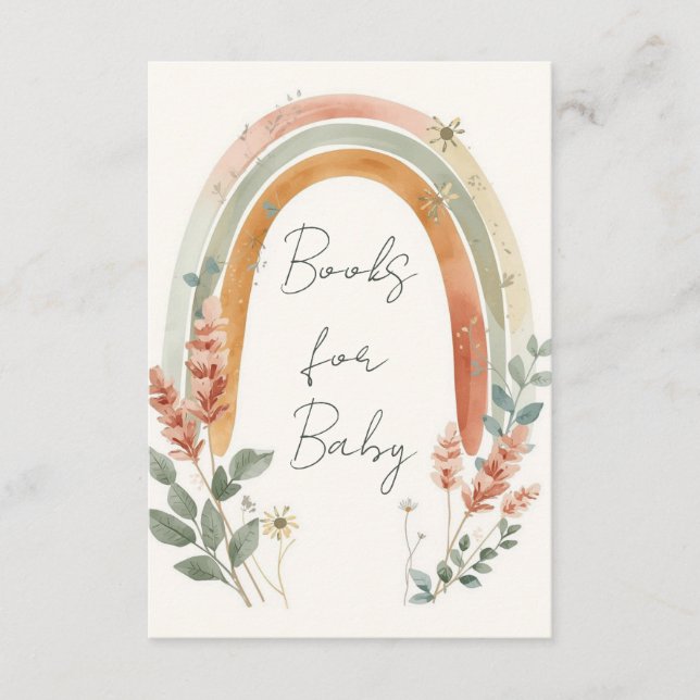 Cartão De Informações Boho Rainbow Books for Baby Card – Pampas Grass (Frente)