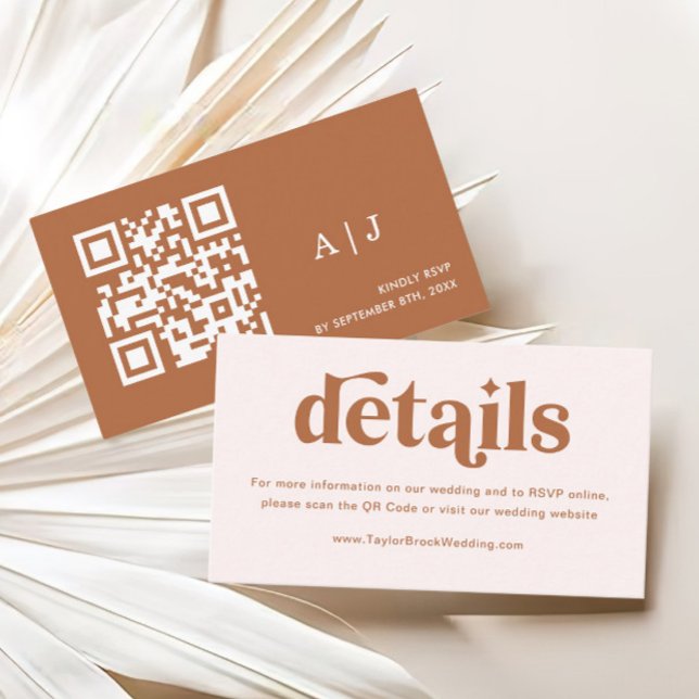 Cartão De Informações Boho Retro Cream Queimado Laranja Detalhes Do Casa (Criador carregado)