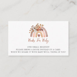 Cartão De Informações Boho Rust Terracotta Livros Para Chá de fraldas Be