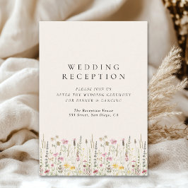 Cartão De Informações Boho Rustic Wedding with Wildflowers