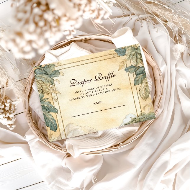 Cartão De Informações Boho Safari Animals Baby Shower Diapper Raffle (Criador carregado)