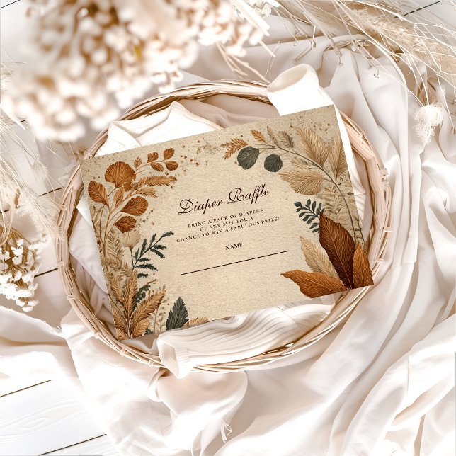 Cartão De Informações Boho Safari Baby Shower Diapper Raffle (Criador carregado)
