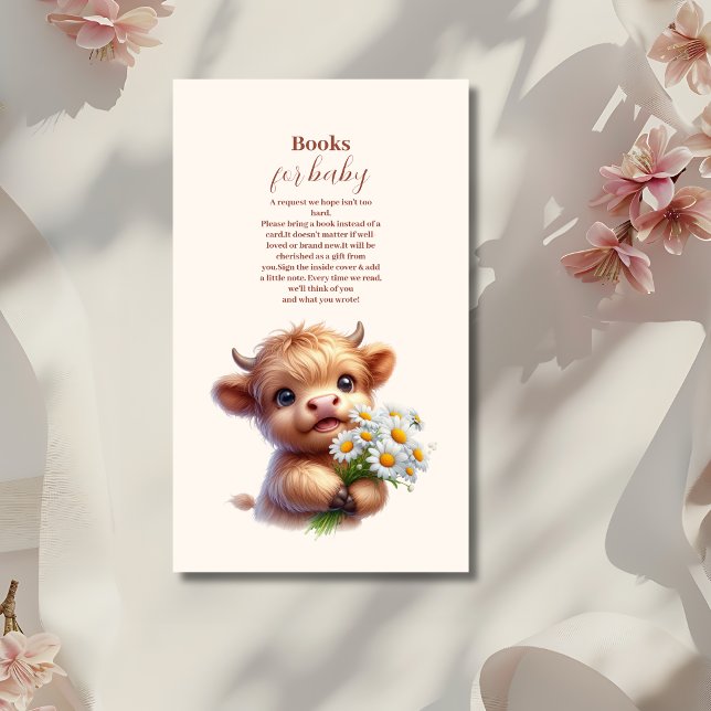 Cartão De Informações Boho Santa Vaca Highland Vaca Livros para Bebê (Criador carregado)