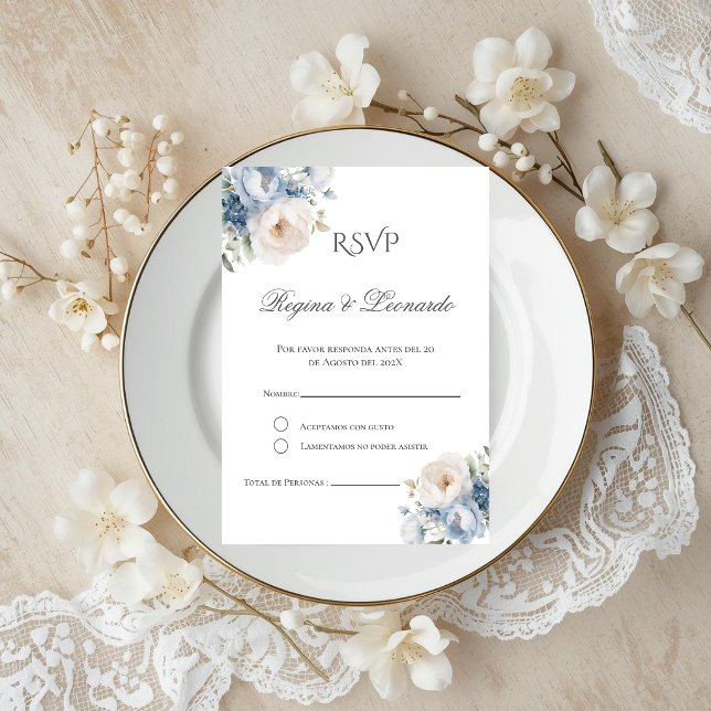 Cartão De Informações Boho Spanish Wedding RSVP Card (Criador carregado)