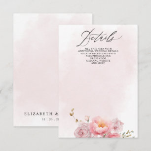 Cartão De Informações Boho Summer Primavera Blush Casamento Floral