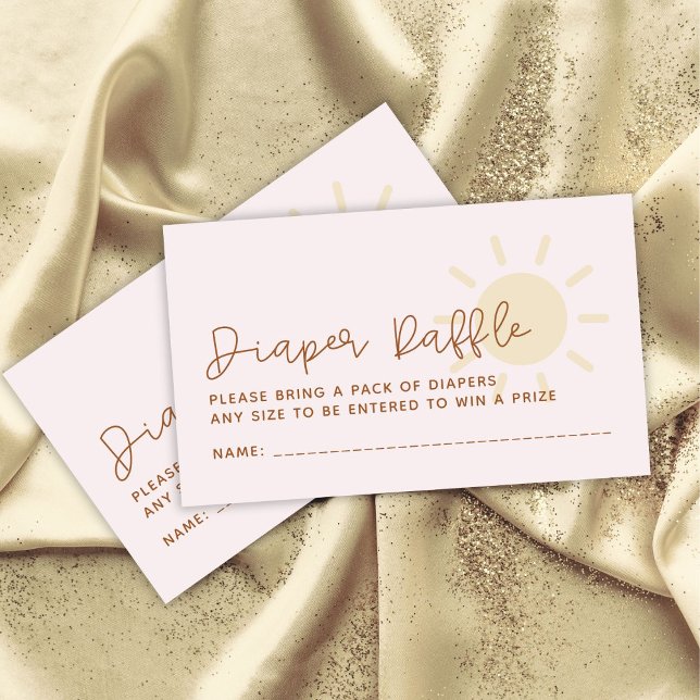 Cartão De Informações Boho Sunshine Chá de fraldas Fralda Raffle (Criador carregado)