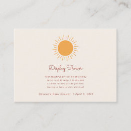 Cartão De Informações Boho Sunshine Gênero Ecrã de Chá Neutro