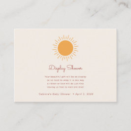 Cartão De Informações Boho Sunshine Gênero Ecrã de Chá Neutro