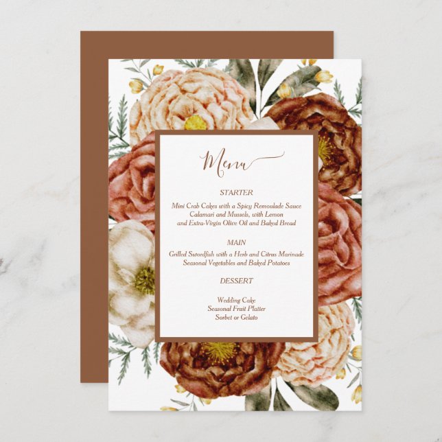 Cartão De Informações Boho Terracota Neutra Orçamentária  (Frente/Verso)