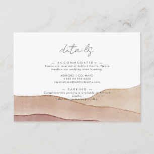 Cartão De Informações Boho Watercolor Abstrato Detalhes do casamento