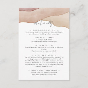 Cartão De Informações Boho Watercolor Abstrato   Detalhes do casamento
