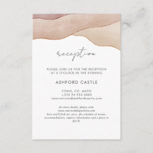 Cartão De Informações Boho Watercolor Abstrato Recepção de casamento