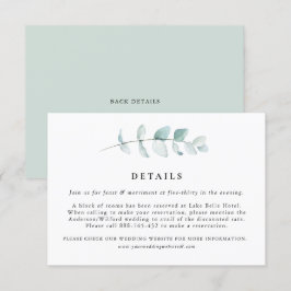 Cartão De Informações Boho Watercolor Eucalyptus Deixa Detalhes De Casam