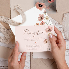 Cartão De Informações Boho Watercolor Islândia, Recepção de Flores de Pa