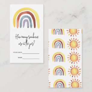 Cartão De Informações Boho Watercolor Quantos arco-íris existem no pote