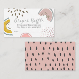 Cartão De Informações Boho Watermelon Chá de fraldas Fralda Raffle