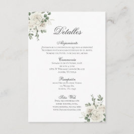 Cartão De Informações Boho Wedding Detalles de la Boda Espanhol