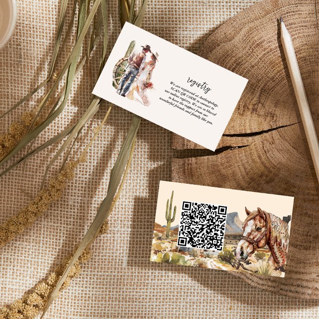 Cartão De Informações Boho Western Chá de casamento Gift Registry (Criador carregado)