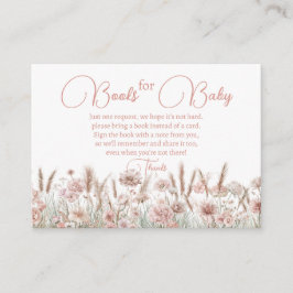 Cartão De Informações Boho Wildflower Books for Baby Card | Neutral Baby
