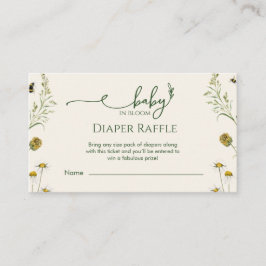 Cartão De Informações Boho Wildflower Diaper Raffle Enclosure Card 