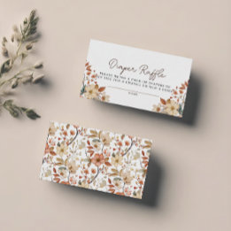 Cartão De Informações Boho Wildflower Floral Fralda Raffle Chá de fralda