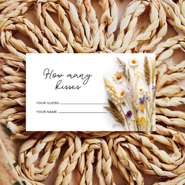 Cartão De Informações Boho Wildflower Quantos Kisses Jogo de Bridal (Criador carregado)