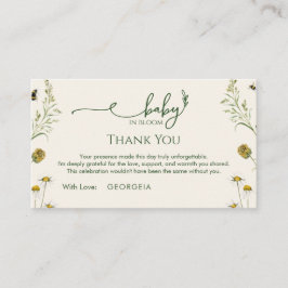 Cartão De Informações Boho Wildflower Thank You Enclosure Card 