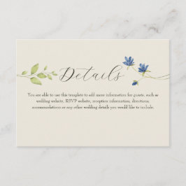 Cartão De Informações Boho Wildflower Wedding Details