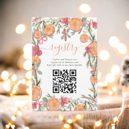Cartão De Informações Boho Winter Dried Citrus Floral Bridal Registro