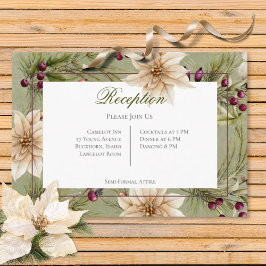 Cartão De Informações Boho Winter Greenery Boughs Sage Recepção Verde