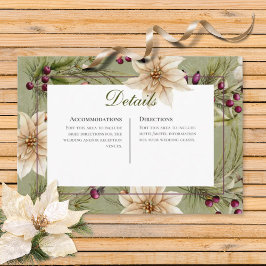 Cartão De Informações Boho Winter Greenery Boughs Sage Recepção Verde