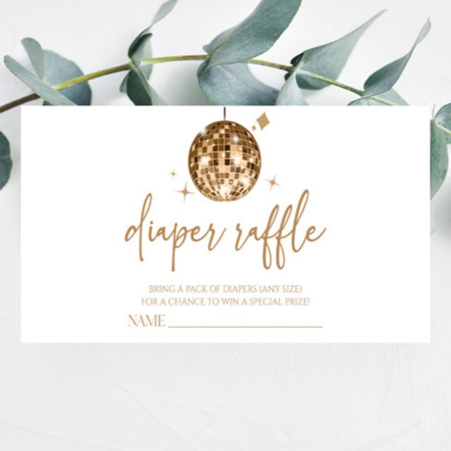 Cartão De Informações Bola Disco 'Bebê Disco' Fralda Raffle (Criador carregado)