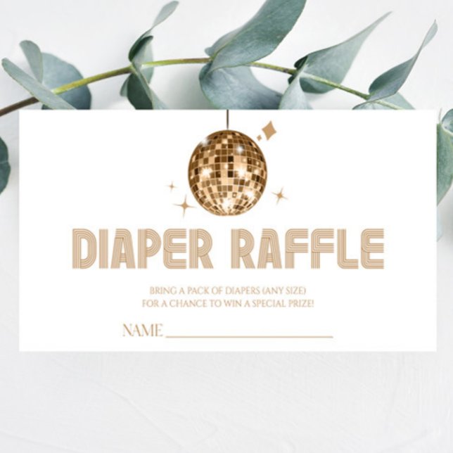 Cartão De Informações Bola Disco 'Bebê Disco' Fralda Raffle (Criador carregado)