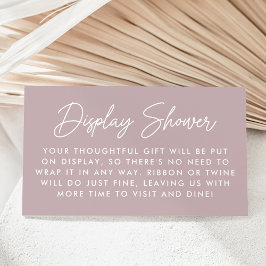 Cartão De Informações Bold Script Dusty Purple Display Shower