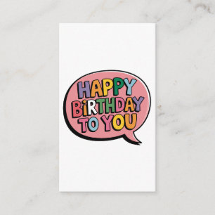 Cartão De Informações Bolha de Aniversário Feliz