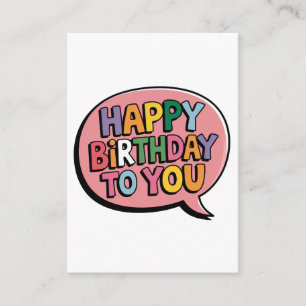 Cartão De Informações Bolha de Aniversário Feliz