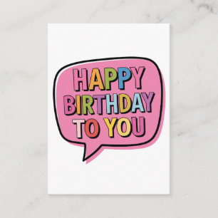 Cartão De Informações Bolha de Feliz Aniversário