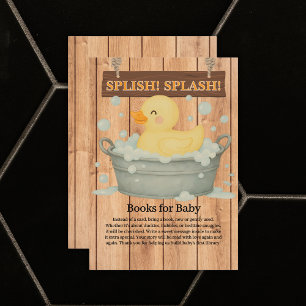 Cartão De Informações Bolha de Pato de Borracha Rústico Chá de Bebê