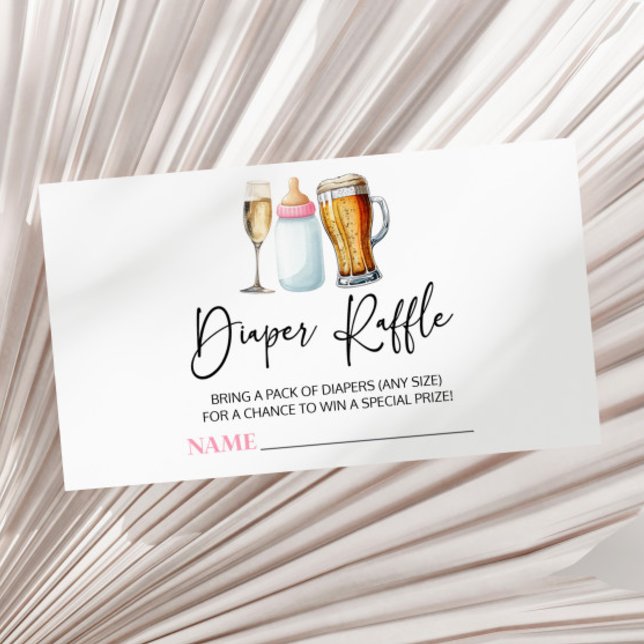 Cartão De Informações Bolhas quebram Chá de fraldas Fralda Fralda Raffle (Criador carregado)