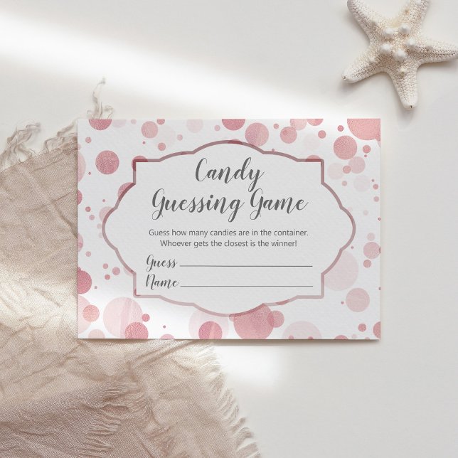 Cartão De Informações Bolinhas Adivinham Quantas Candies Trendy Rosa Dou (Criador carregado)
