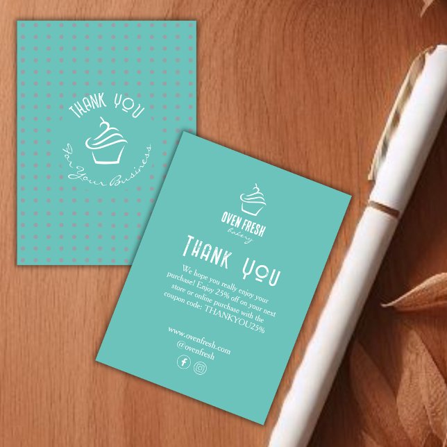 Cartão De Informações Bolinhas de pastelaria cupcake Verde (Criador carregado)