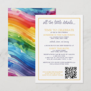 Cartão De Informações Bolo de Casamento Arco-íris