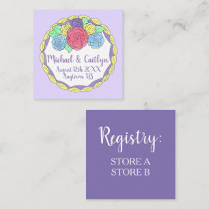 Cartão De Informações Bolo de Casamento de Rosas Florais