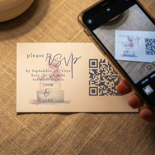 Cartão De Informações Bolo de caserna de água Ilustração Código QR