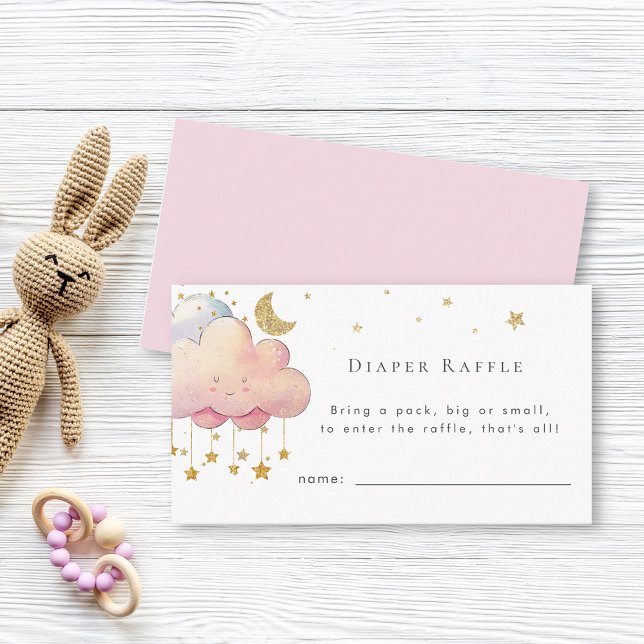 Cartão De Informações Bonita Fralda de Bebê da Cloud Star Raffle (Criador carregado)